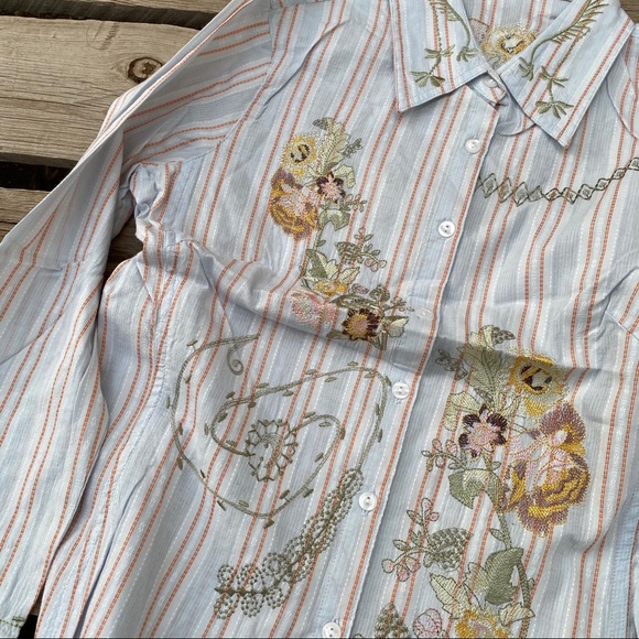 NWT AZIZ Embroidered Shirt L - Picture 5 of 12